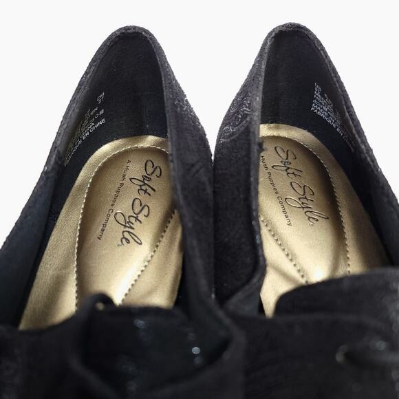 Soft Style Hush Puppies Shoe Size 9.5 Black Heel - Picture 7 of 9
